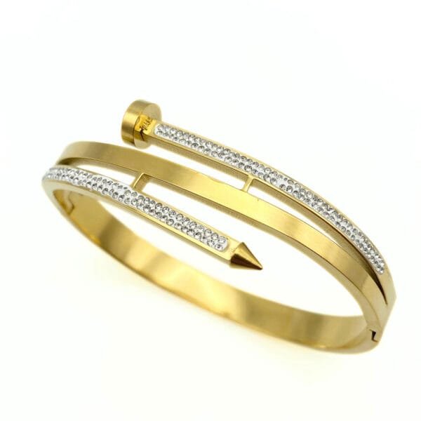 Nail 18k Gold Plated Luxe Bangle