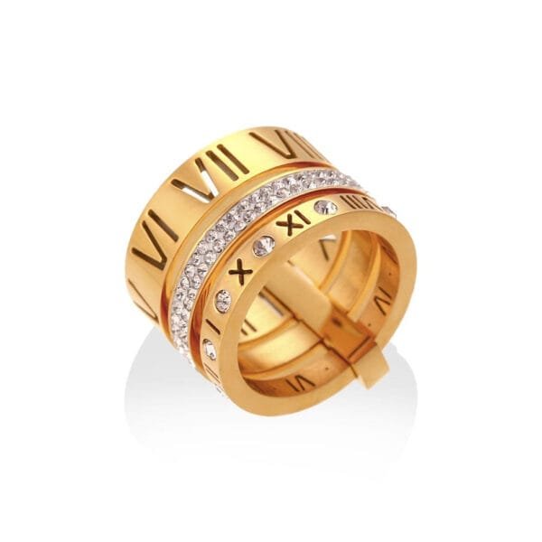 Roman Stacked 18k Gold Plated Ring