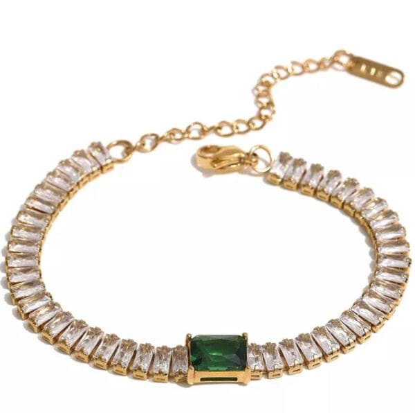 Emerald 18k Gold Plated Bracelet