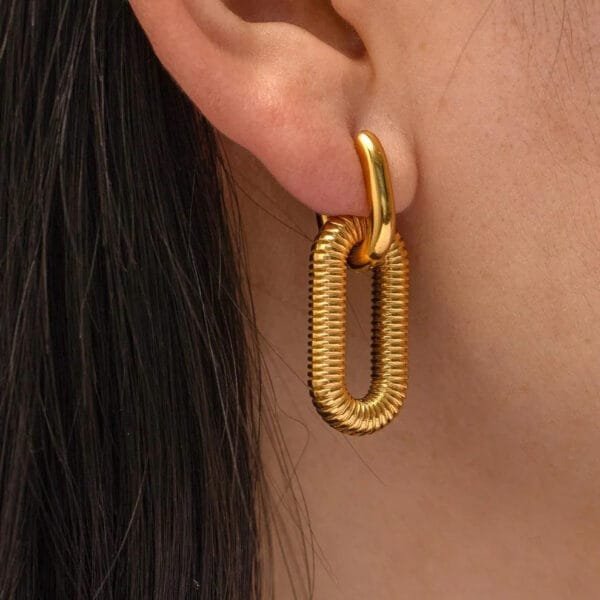 Double Hoop Spiral 18k Earrings