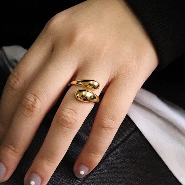 Begonia 8K Gold Plated Ring (adjustable) - Image 3